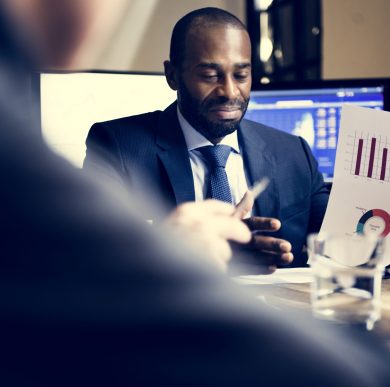 Group of diverse business people having a meeting together